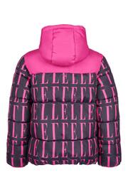 Elle Cut & Sew Pink Print Puffer Coat - Image 7 of 10