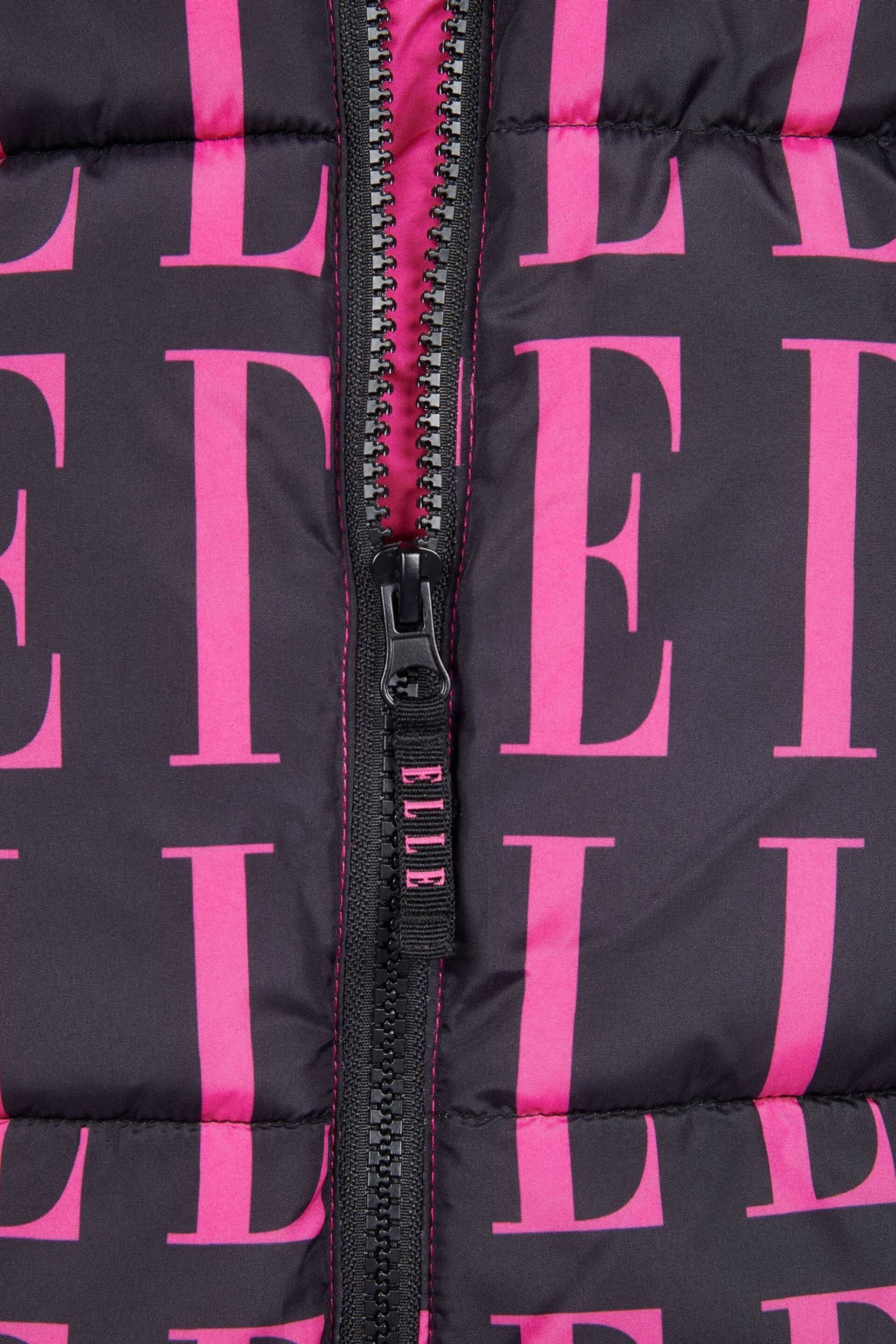 Elle Cut & Sew Pink Print Puffer Coat - Image 9 of 10