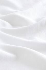 White Standard Collar Linen Blend Short Sleeve Shirt - Image 7 of 7