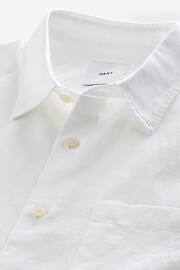 White Linen Blend Long Sleeve Shirt - Image 7 of 8