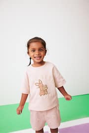 Pink Friendship Bunny T-shirt and Cargo Short Set (3mths-7yrs) - Image 1 of 4