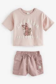 Pink Friendship Bunny T-shirt and Cargo Short Set (3mths-7yrs) - Image 2 of 4