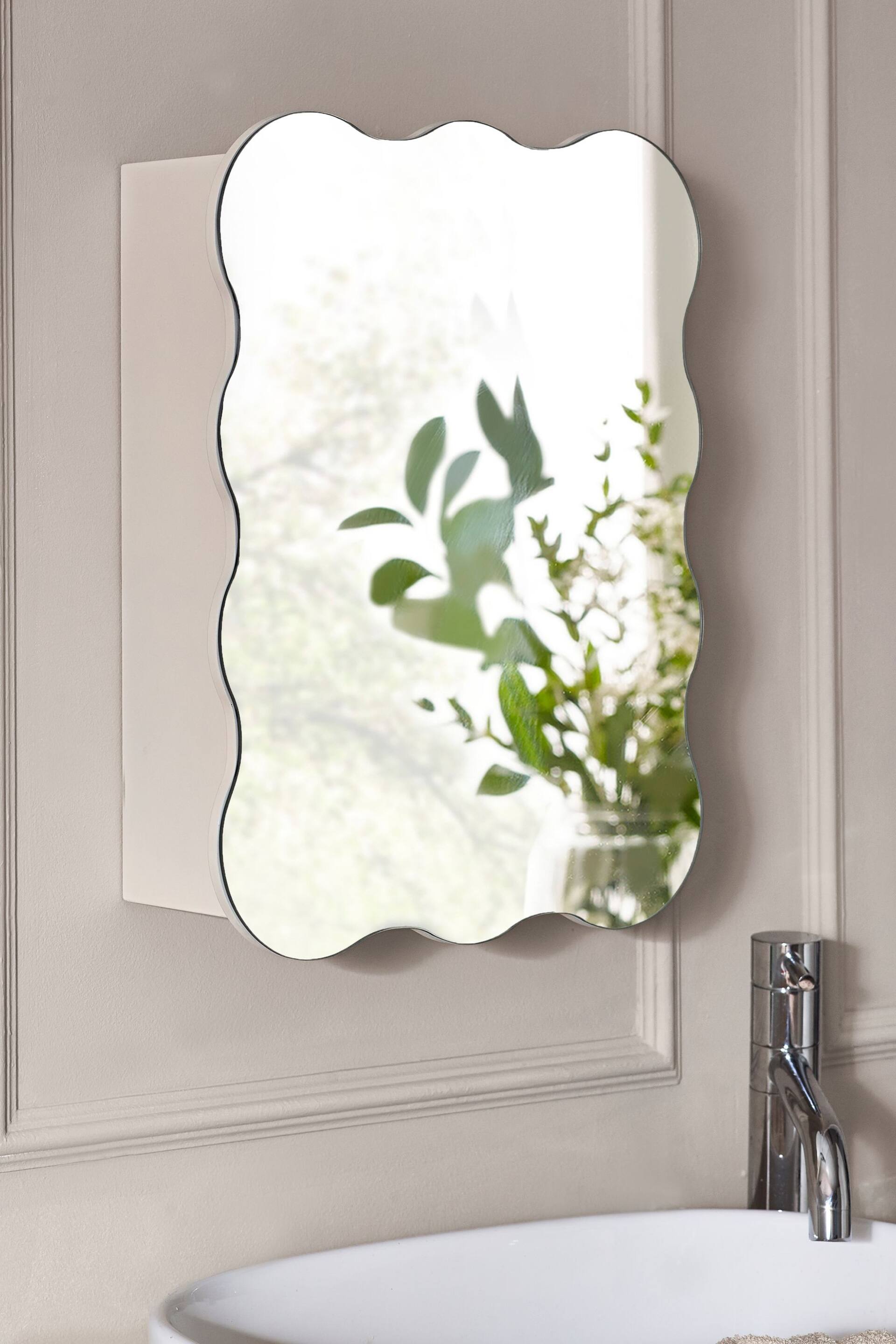 Natural Wave Mirror Cabinet - Image 1 of 8