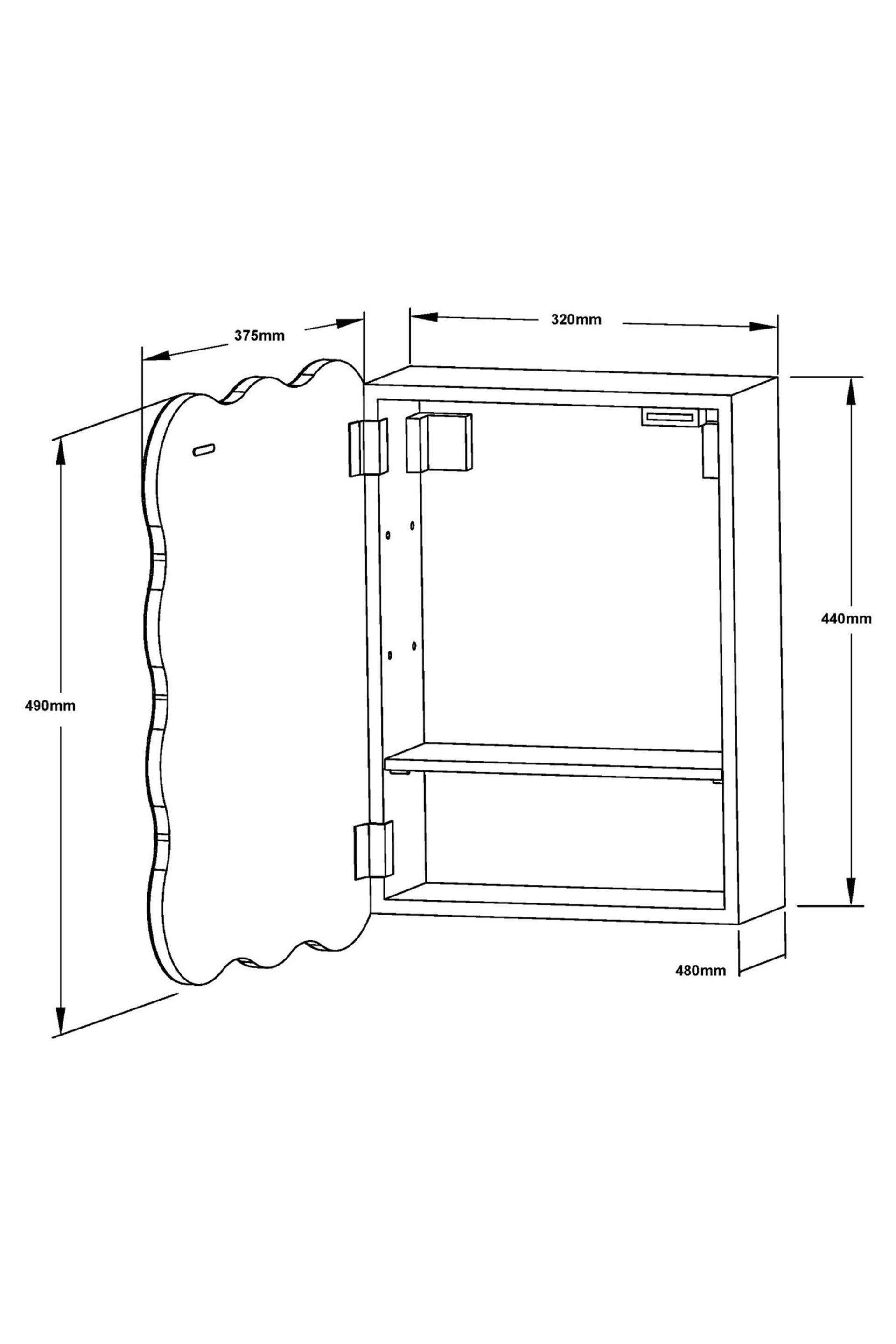 Natural Wave Mirror Cabinet - Image 5 of 8