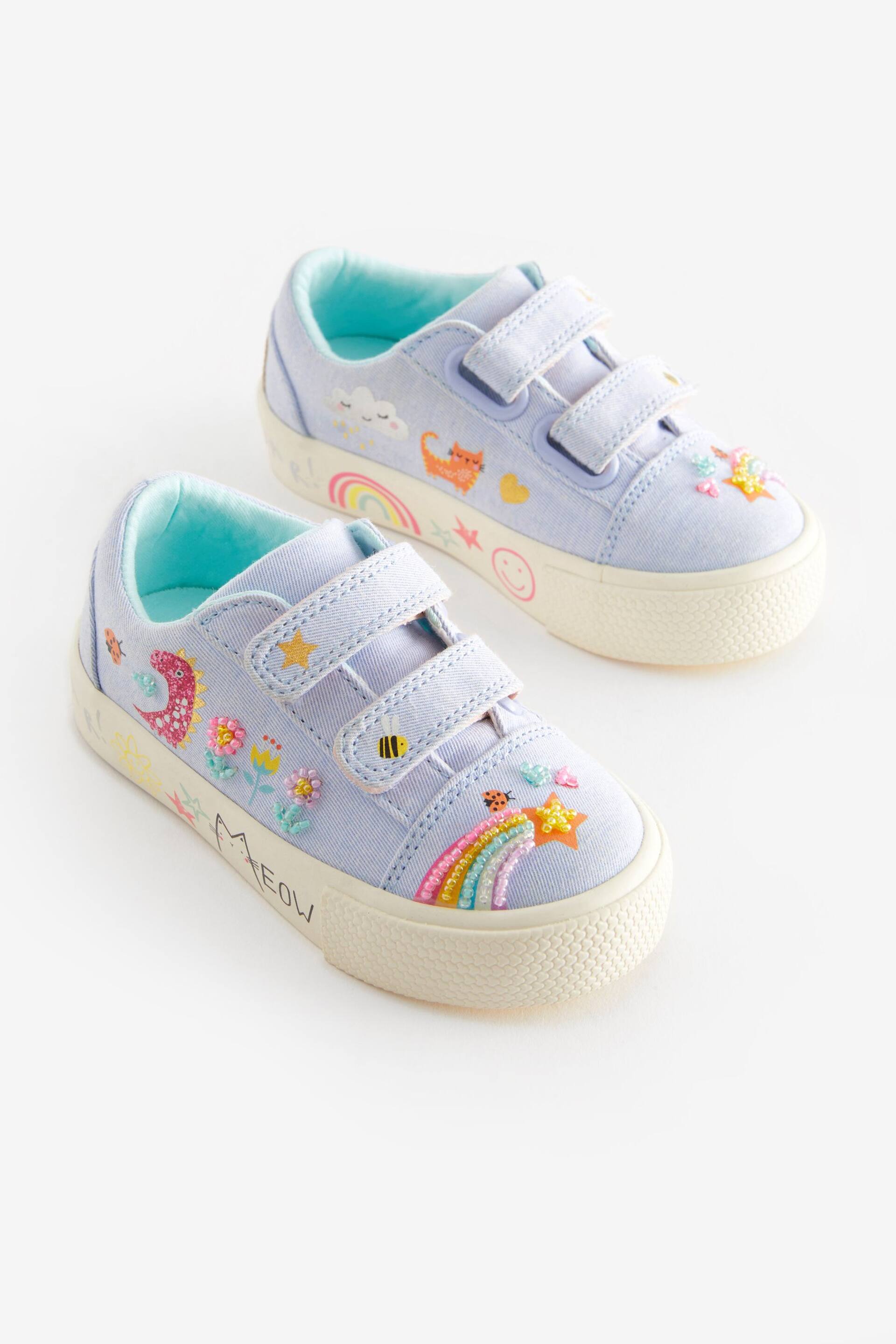 Blue Rainbow Wide Fit (G) Embellished Trainers - Image 1 of 5
