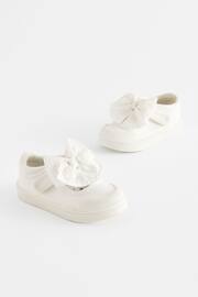 White Wide Fit (G) Machine Washable Mary Jane Shoes - Image 1 of 6