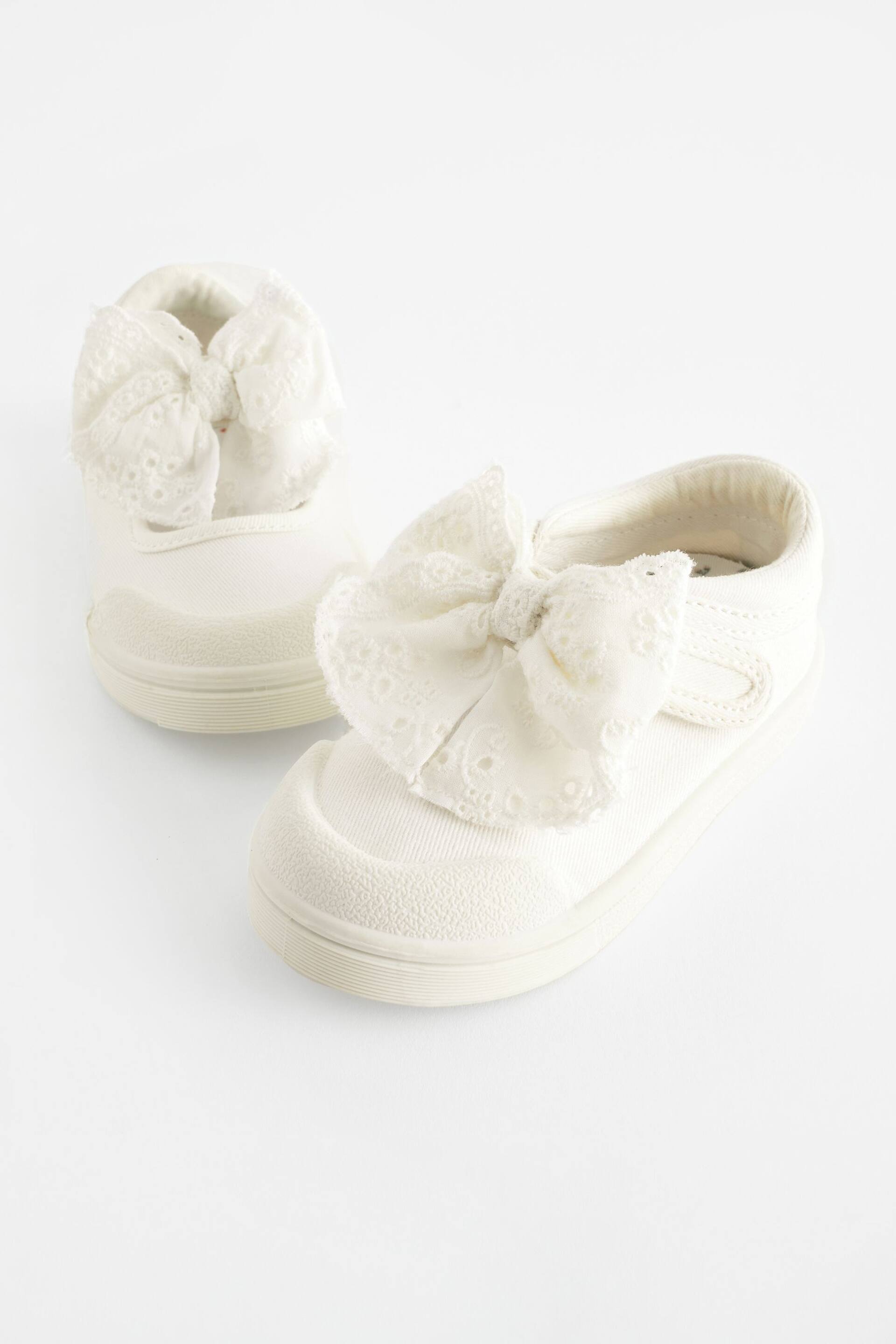 White Wide Fit (G) Machine Washable Mary Jane Shoes - Image 4 of 6