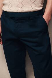 Navy Slim Fit Stretch Sateen Chino Trousers - Image 4 of 9