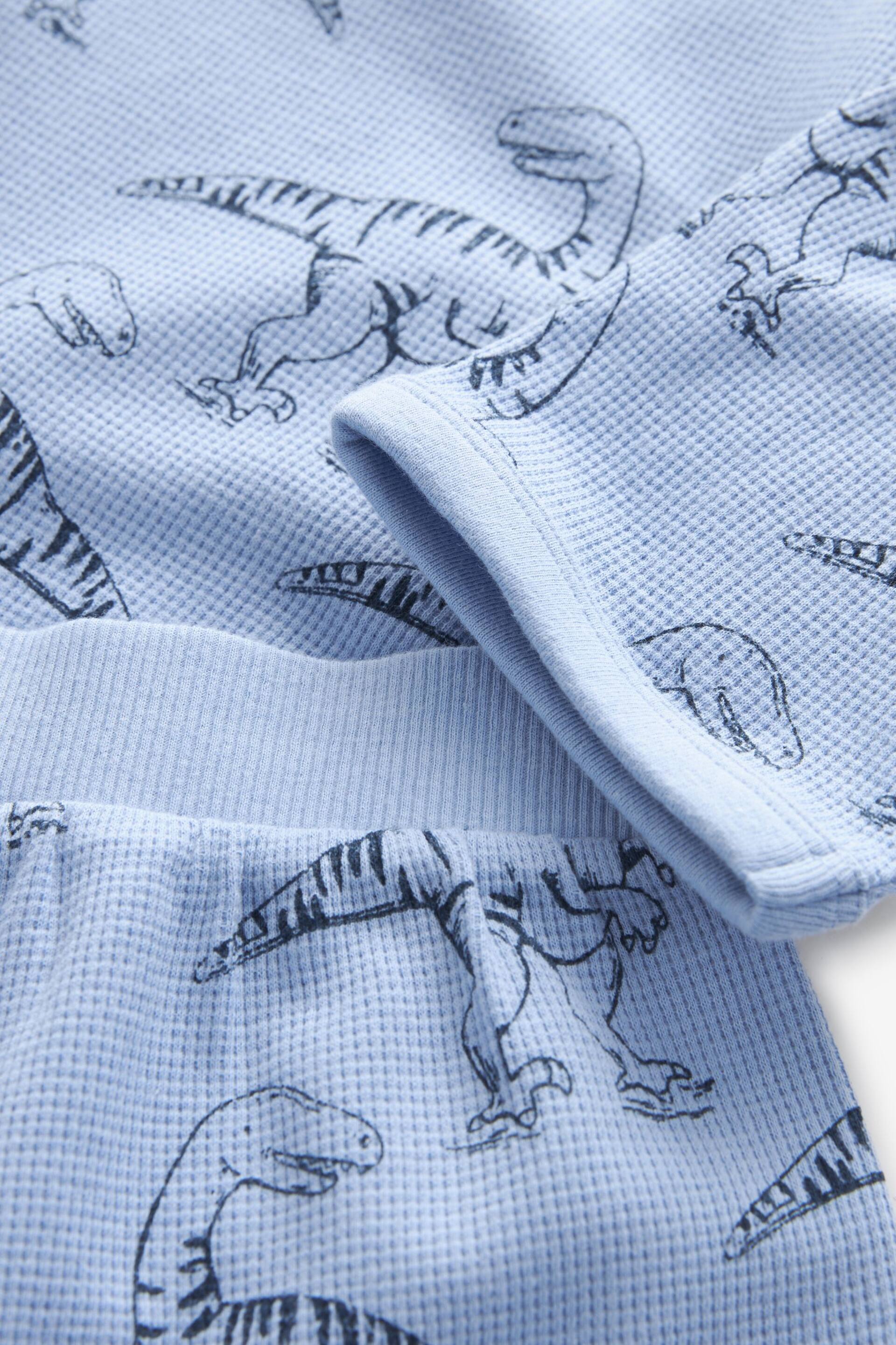 Blue/Green Waffle Dinosaur 3 Pack Short Pyjamas (9mths-10yrs) - Image 9 of 9