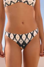 Ecru/Black Foil Brazilian Brazilian High Leg Bikini Bottoms - Image 1 of 4