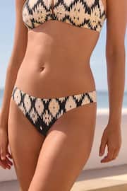 Ecru/Black Foil Brazilian Brazilian High Leg Bikini Bottoms - Image 4 of 4