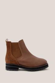White Stuff Brown Wide Fit Leather Chelsea Boots - Image 1 of 4