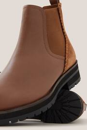 White Stuff Brown Wide Fit Leather Chelsea Boots - Image 4 of 4