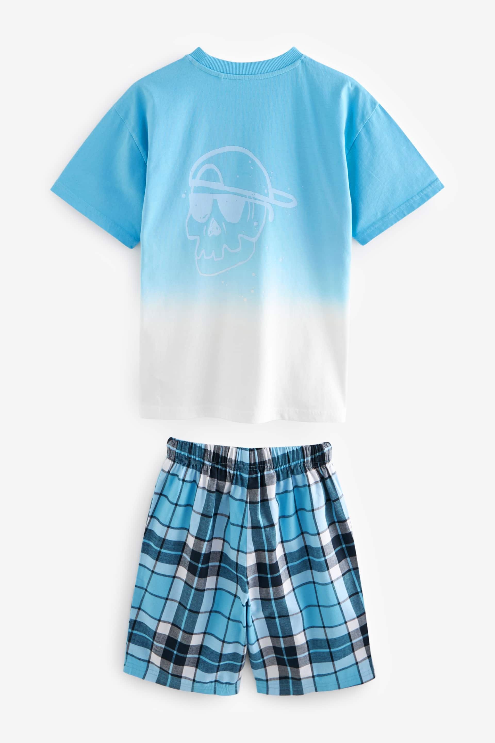 Blue Dip Dye Graphic Short Woven Bottom Pyjamas 2 Pack (3-16yrs) - Image 3 of 6