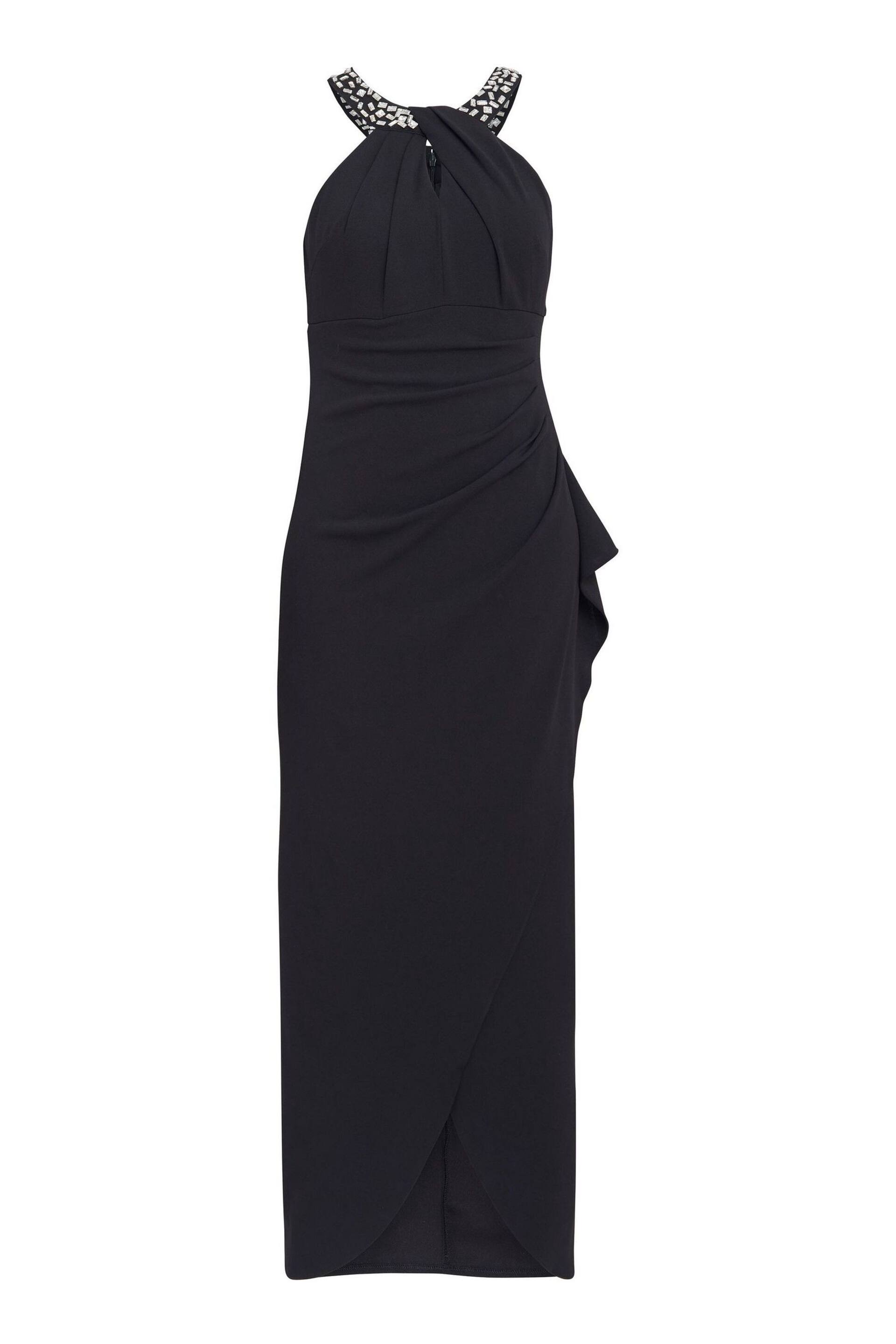 Gina Bacconi Kasandra Halter Beaded Neck Maxi Black Dress - Image 5 of 5