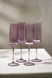 Set of 4 Purple Angular Champagne Flutes - Image 2 of 3
