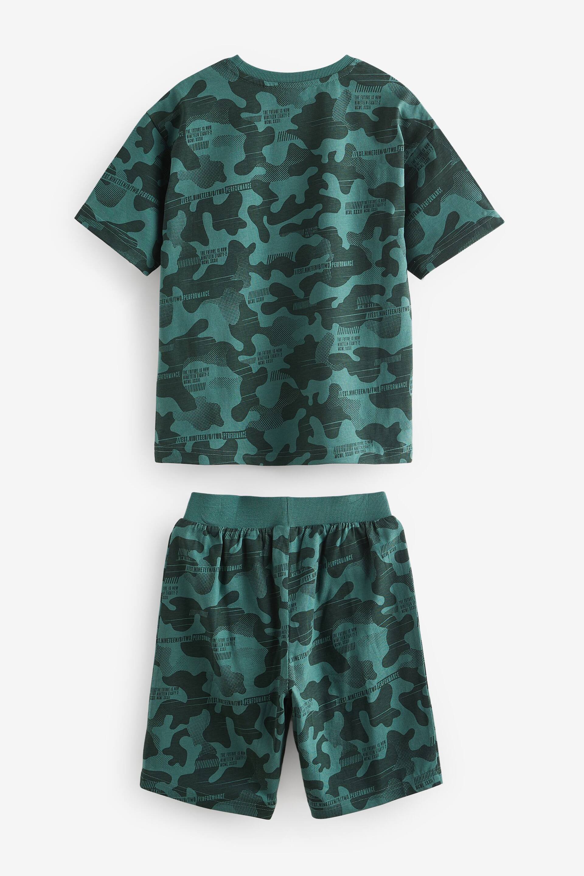 Blue/Grey/Green Camouflage Short Pyjamas 3 Pack (3-16yrs) - Image 3 of 8