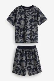 Blue/Grey/Green Camouflage Short Pyjamas 3 Pack (3-16yrs) - Image 4 of 8