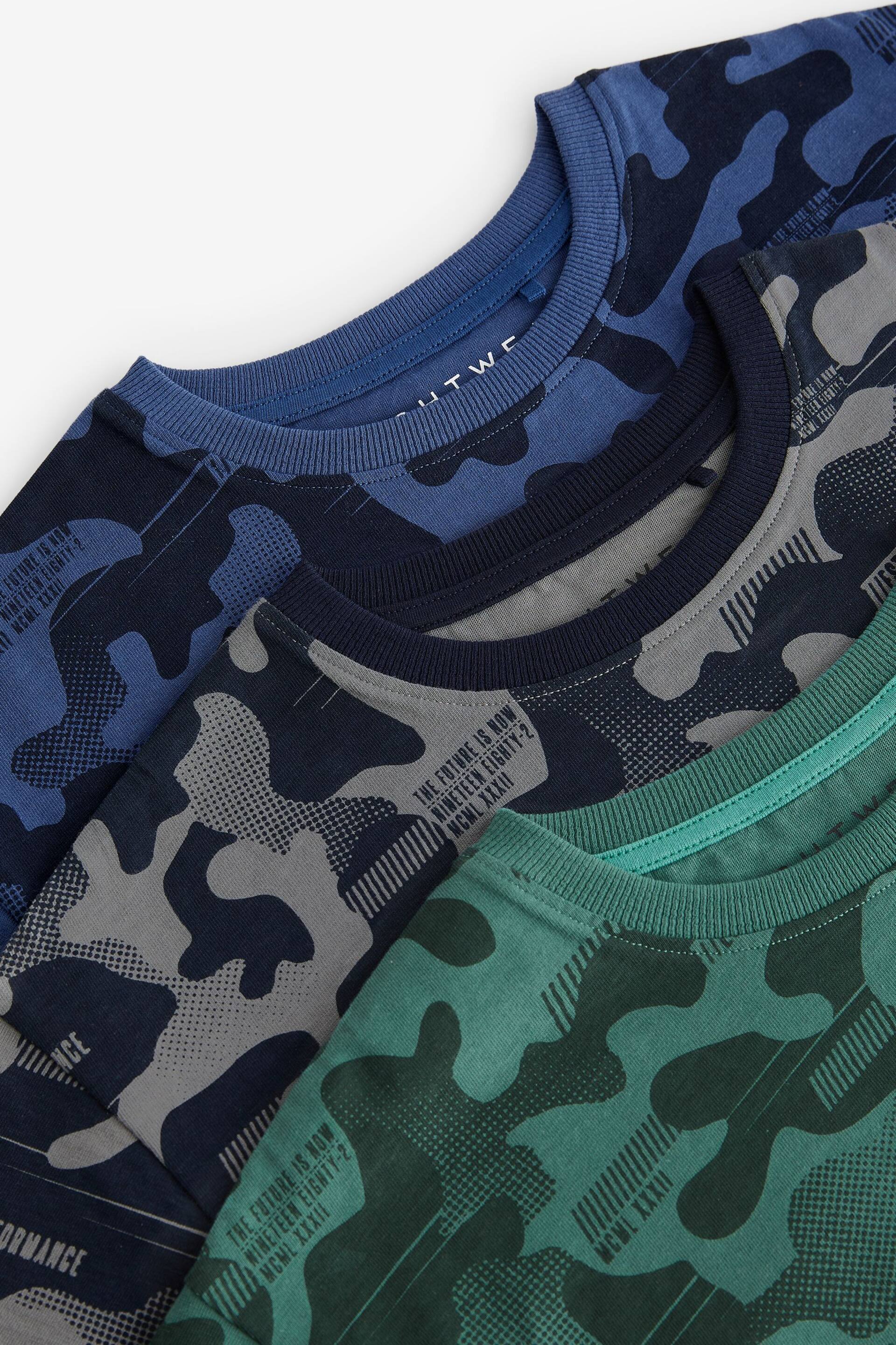 Blue/Grey/Green Camouflage Short Pyjamas 3 Pack (3-16yrs) - Image 6 of 8