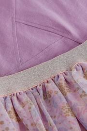 Mauve Purple T-Shirt And Floral Mesh Skirt Set (3-16yrs) - Image 7 of 7