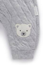 Purebaby Grey Polar Bear Quilted Dungaree 2 Piece Set - Image 4 of 5