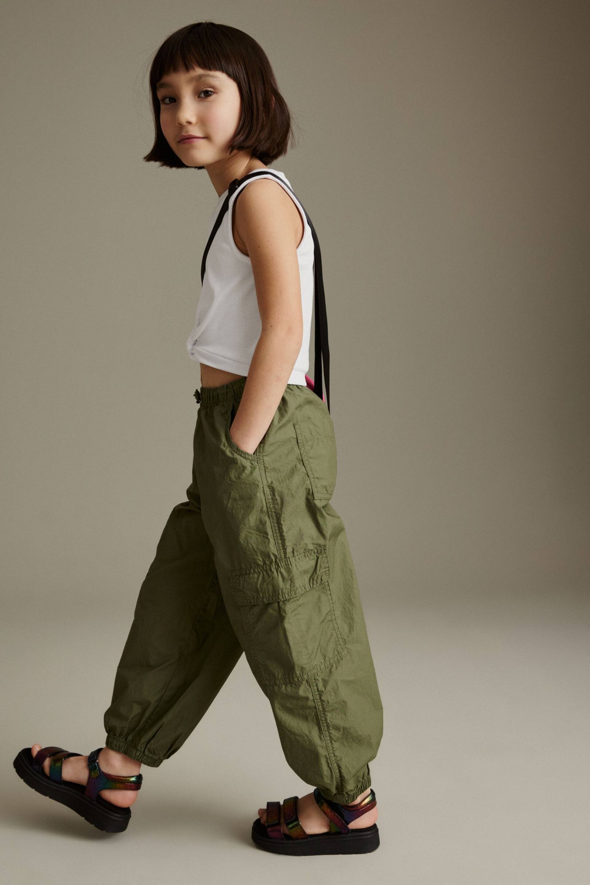 Khaki Green Jersey Top & Parchute Trouser Set (3-16yrs) - Image 2 of 8