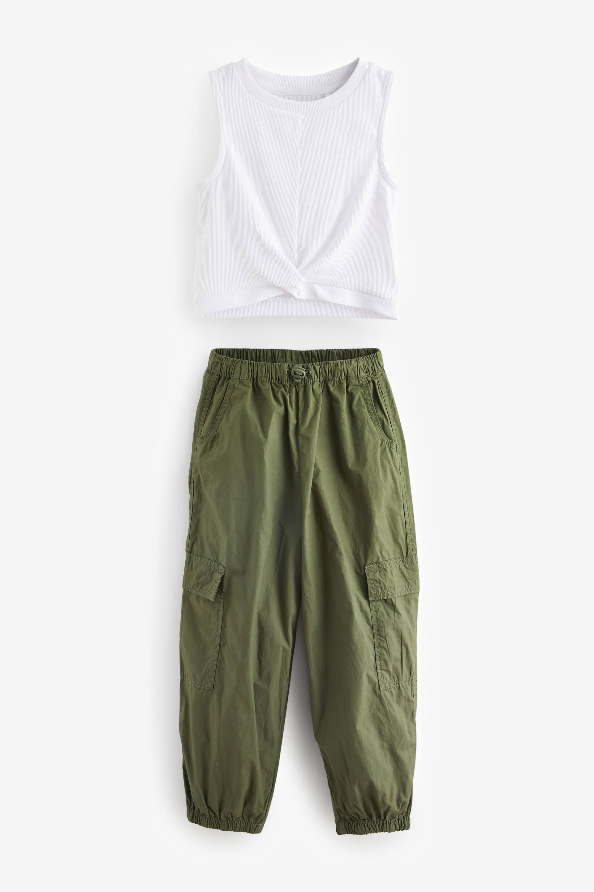 Khaki Green Jersey Top & Parchute Trouser Set (3-16yrs) - Image 6 of 8