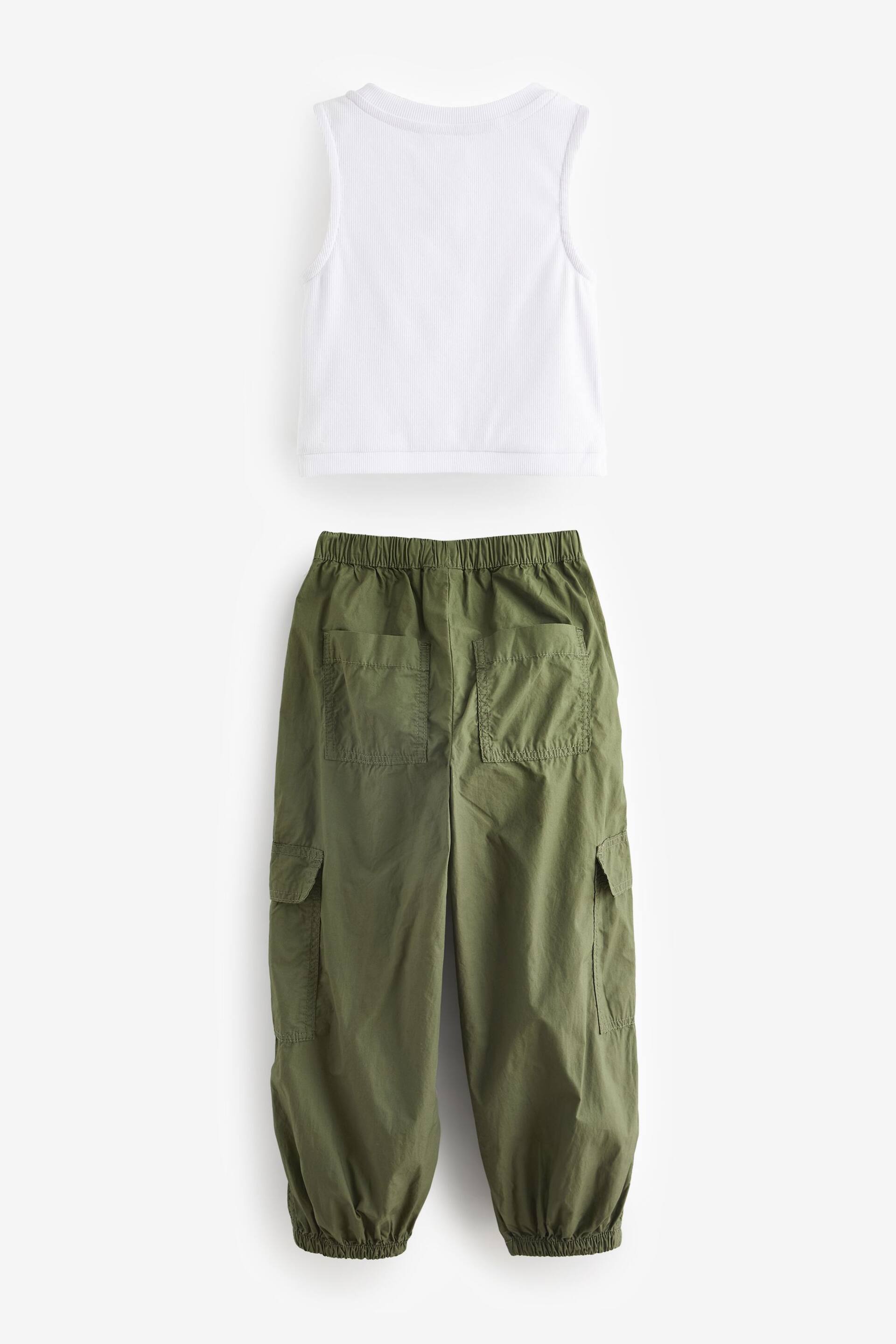Khaki Green Jersey Top & Parchute Trouser Set (3-16yrs) - Image 7 of 8