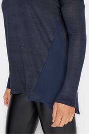 Long Tall Sally Blue Long Sleeve Dipped Hem Jumper - Image 4 of 4