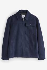 JACK & JONES Blue Wool Zip Up Shacket - Image 7 of 7