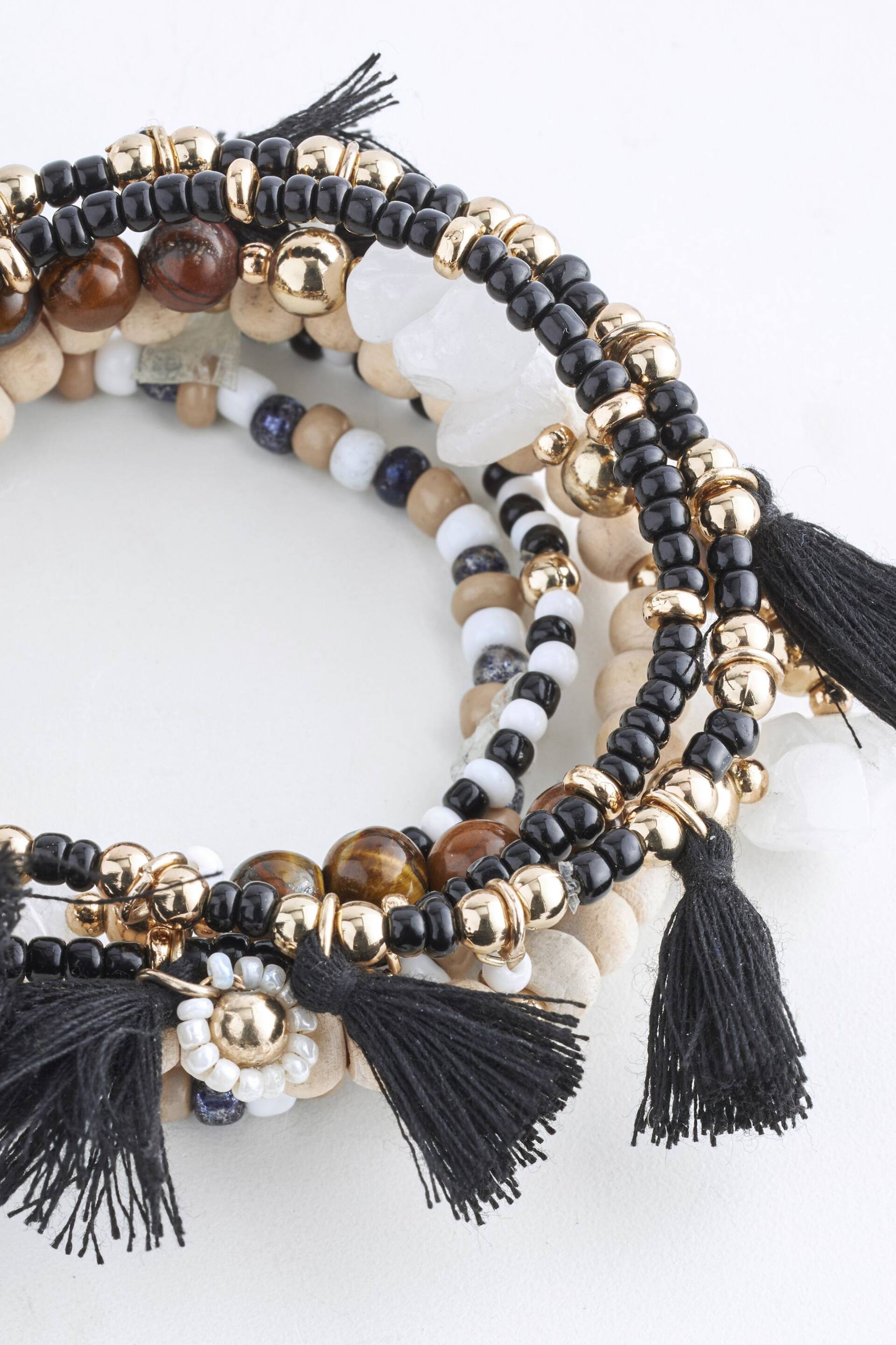 Black/White Tassel Bracelet Pack - Image 4 of 4