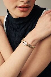 Gold Tone Shell Pully Bracelet Made With Recycled Metal - Image 1 of 3