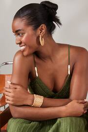Natural Raffia Weave Cuff Bracelet - Image 1 of 3