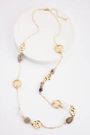 Blue/Gold Tone Long Necklace - Image 1 of 2