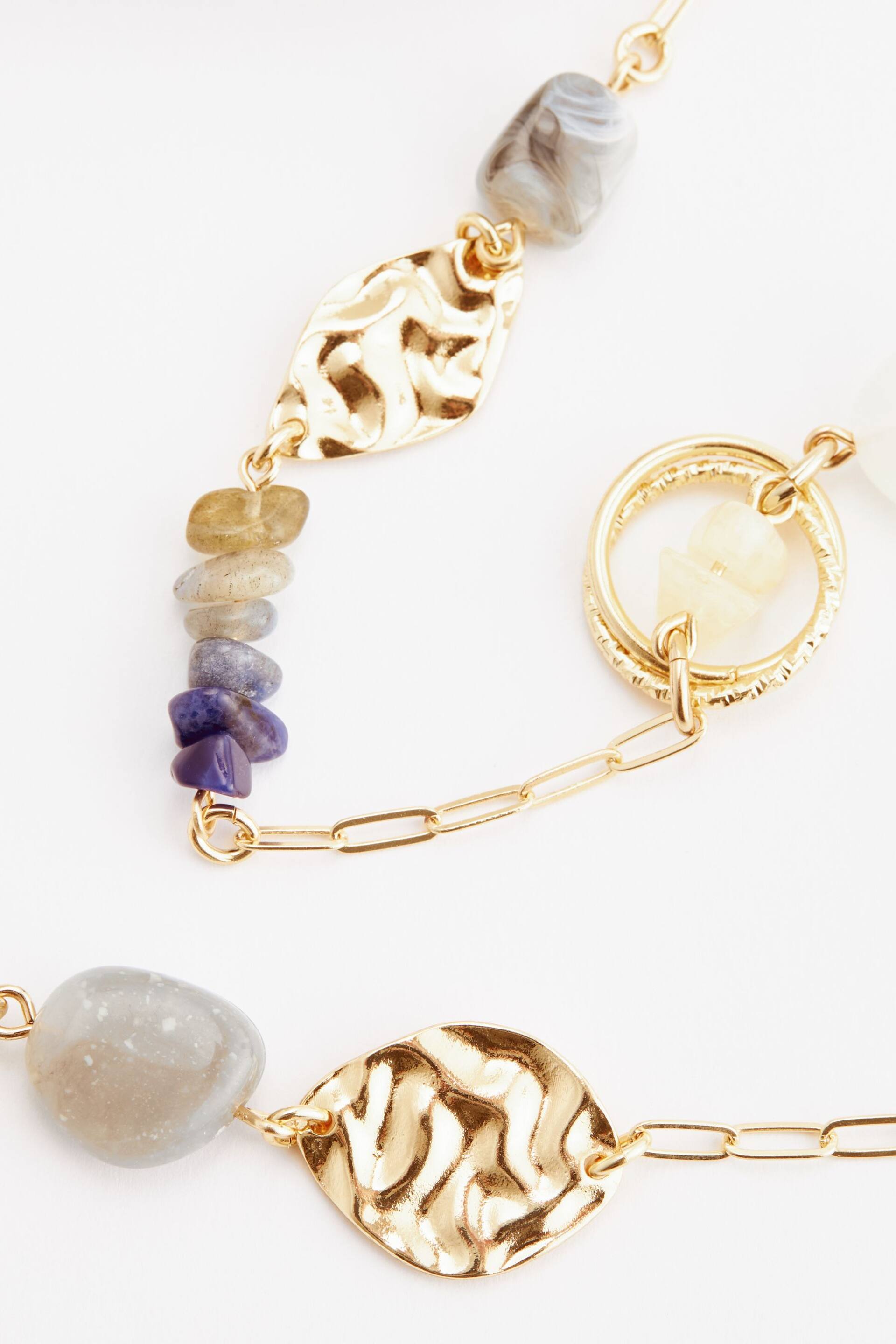 Blue/Gold Tone Long Necklace - Image 2 of 2