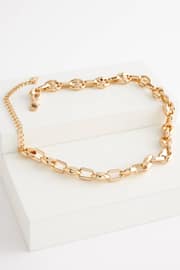 Gold Tone Chain Link Choker Necklace - Image 3 of 4