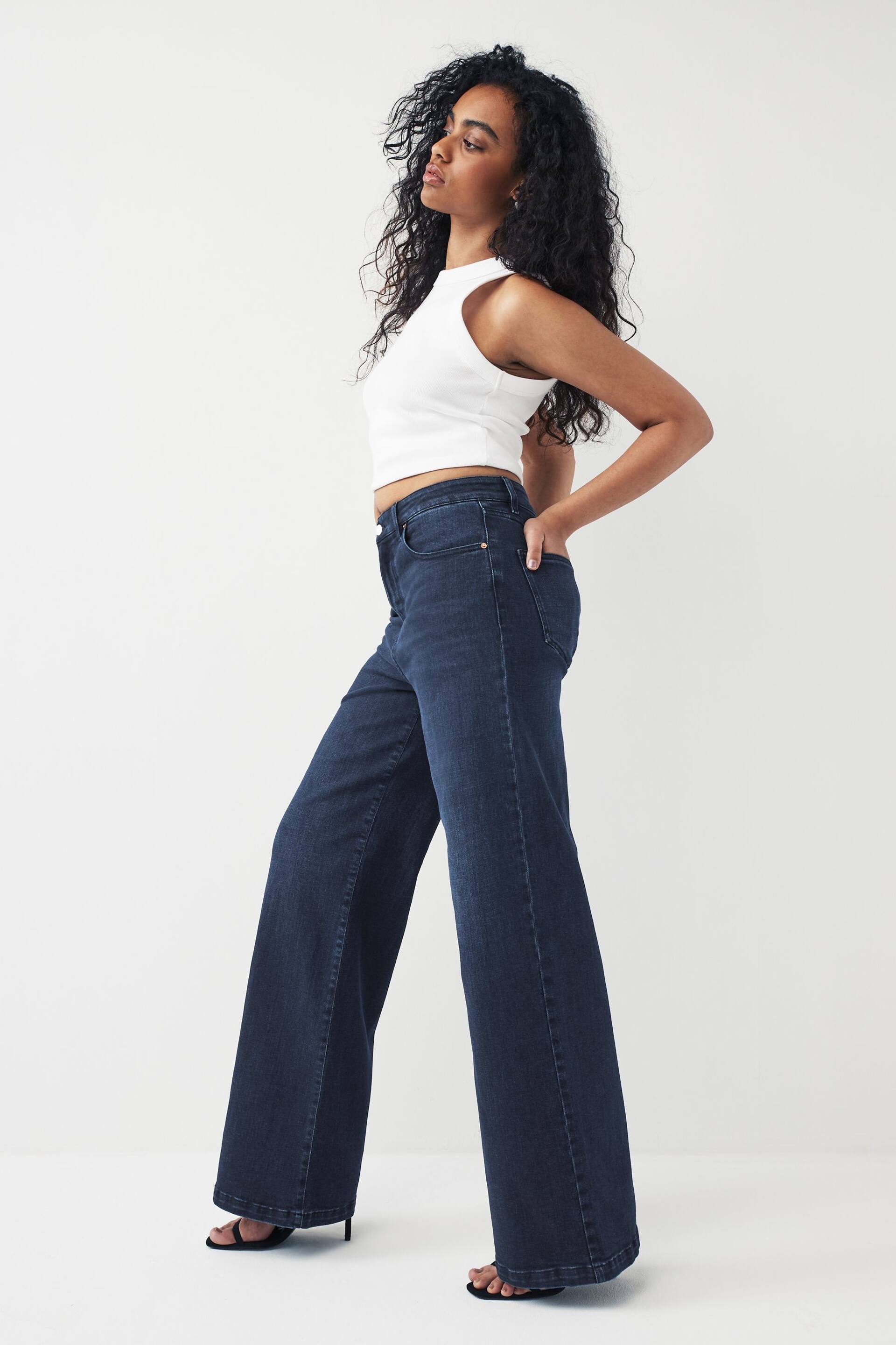 Inky Blue Hourglass Wide Leg Jeans - Image 4 of 7