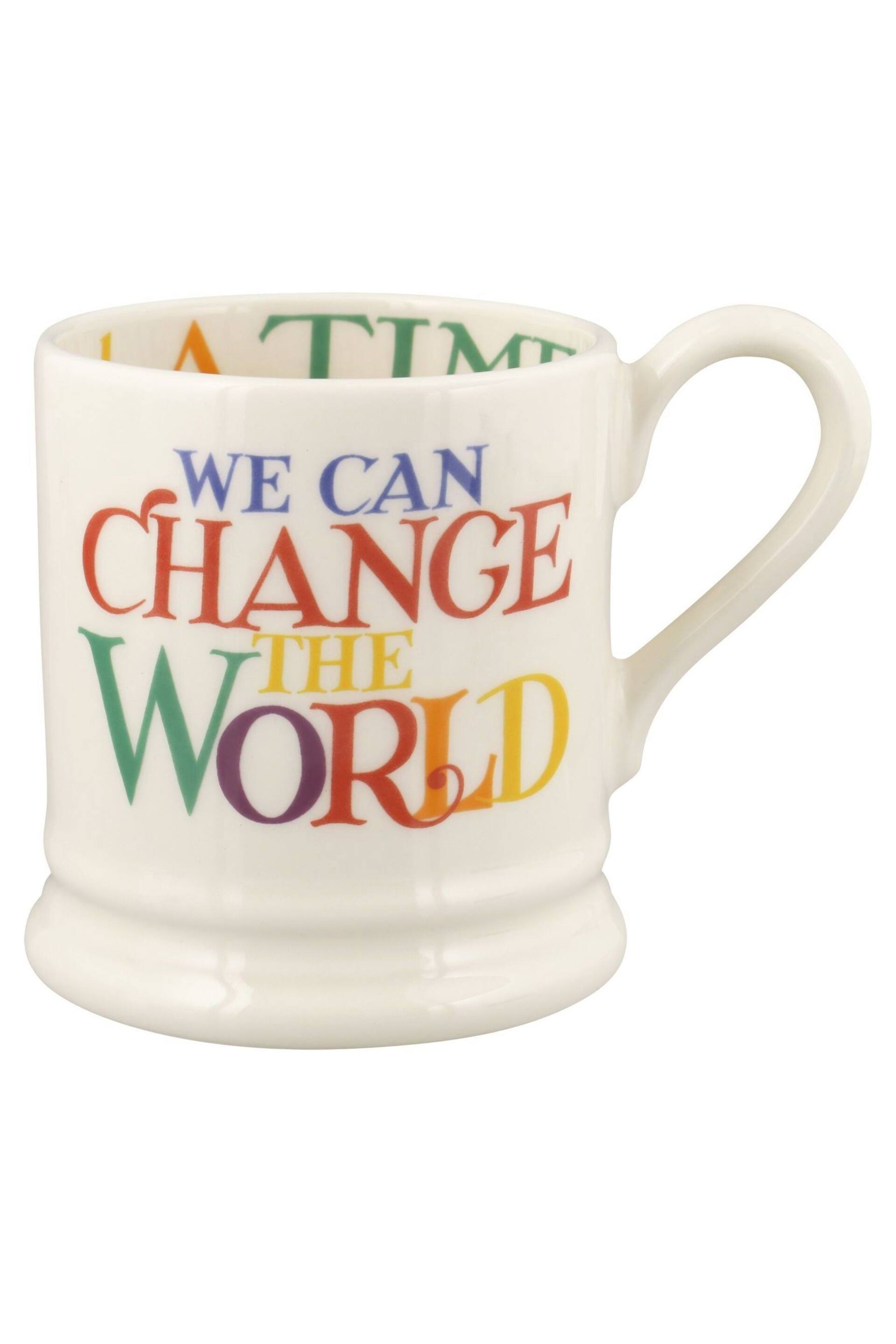 Emma Bridgewater Cream Rainbow toast change the world 1/2 Pint Mug - Image 2 of 5