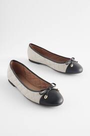 Monochrome Forever Comfort® Round Toe Leather Ballerina Shoes - Image 1 of 5