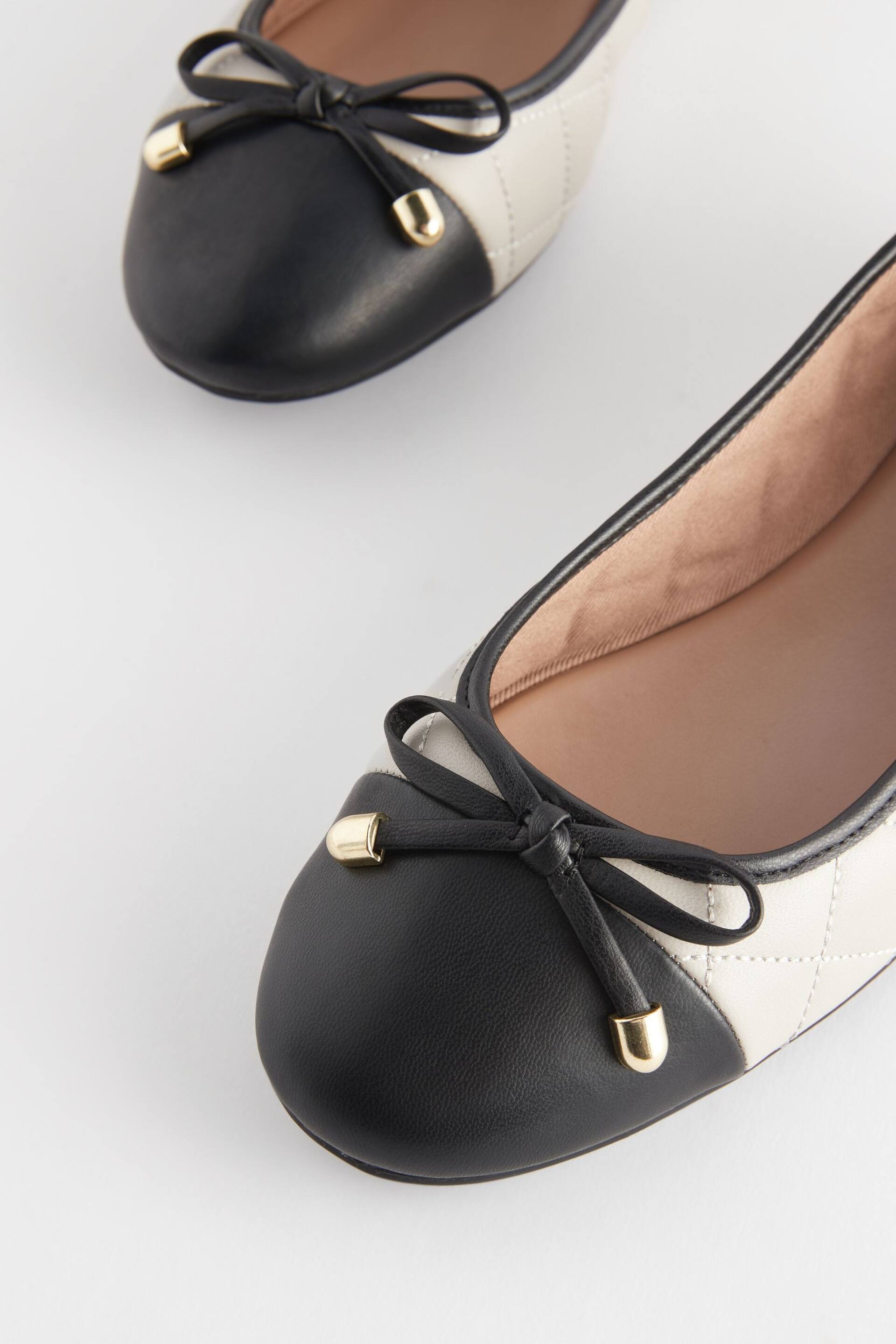 Monochrome Forever Comfort® Round Toe Leather Ballerina Shoes - Image 3 of 5