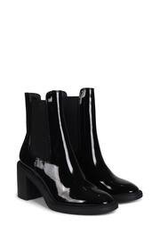 Linzi Black Patent Erica Pull On Heeled Chelsea Boots - Image 3 of 4