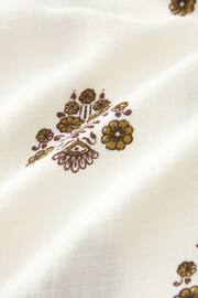 Ecru Cream Linen Blend Button Down Relaxed Sleeve Top - Image 5 of 5