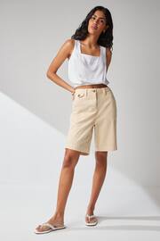 Neutral Chino Knee Length Shorts - Image 1 of 6