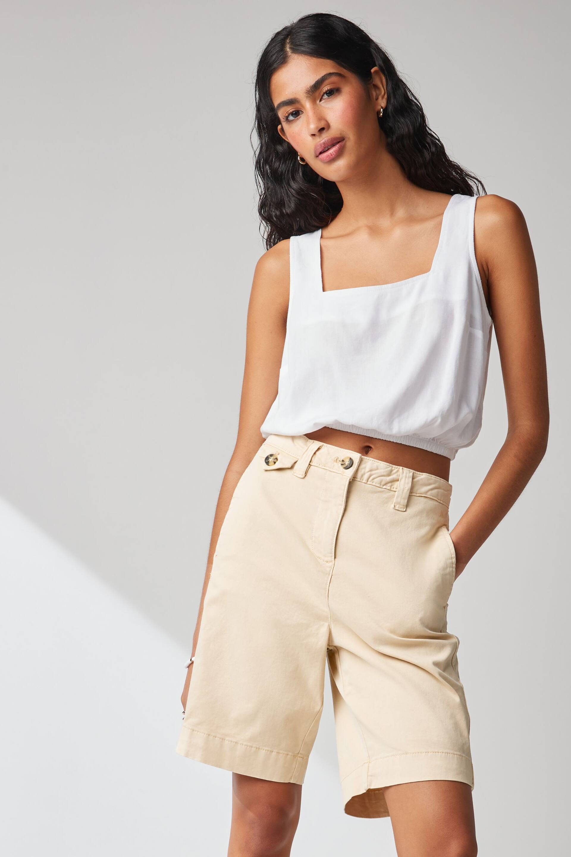 Neutral Chino Knee Length Shorts - Image 3 of 6
