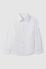 Reiss White Remote Teen Slim Fit Cotton Shirt - Image 1 of 6