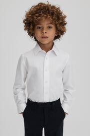 Reiss White Remote Teen Slim Fit Cotton Shirt - Image 2 of 6