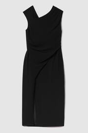 Reiss Black Miller Asymmetric Bodycon Midi Dress - Image 2 of 6