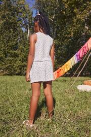 White/Blue Ditsy Floral Waistcoat and Shorts Set (3-16yrs) - Image 3 of 7