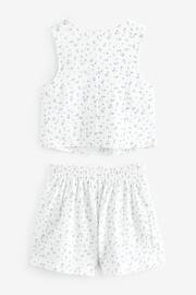 White/Blue Ditsy Floral Waistcoat and Shorts Set (3-16yrs) - Image 6 of 7