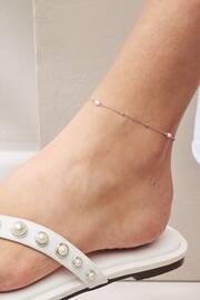 Sterling Silver Delicate Pearl Anklet - Image 2 of 4